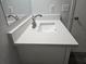 Bathroom vanity featuring new countertop, sink, and faucet at 5980 Westgate Dr Dr # 202, Orlando, FL 32835
