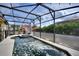 The backyard features a screened in pool area with ample space for seating and relaxation at 148 Miro Dr, Davenport, FL 33837