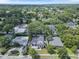 Expansive aerial view showcasing a neighborhood with lush greenery and various residential homes at 1780 Mizell Ave., Winter Park, FL 32789