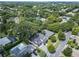Overhead view capturing a residential area with tree-lined streets and diverse architectural styles of homes at 1780 Mizell Ave., Winter Park, FL 32789