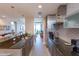 Contemporary kitchen featuring granite countertops, stainless steel appliances, and open floor plan at 260 S Osceola Ave # 902, Orlando, FL 32801