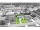 Aerial view with property lines highlighting a charming residence with a pool, outlined in yellow at 3010 Brandywine Dr, Orlando, FL 32806