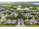 Panoramic aerial shot showcasing a beautifully landscaped community near a scenic lake, highlighting the area's natural beauty at 3711 Half Moon Dr, Orlando, FL 32812
