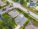 Aerial view of residences in an attractive neighborhood with verdant lawns and screened pools at 3711 Half Moon Dr, Orlando, FL 32812