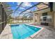Inviting screened-in pool with a clear blue water and patio at 3816 Eagle Isle Cir, Kissimmee, FL 34746