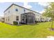 Backyard with lush green grass and a screened patio at 1024 Desert Candle Dr, Ocoee, FL 34761