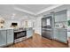 Eat-in kitchen featuring stainless appliances, and stone countertops at 137 N Spring Lake Dr, Altamonte Springs, FL 32714