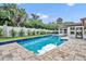 Backyard pool area showcasing the in-ground pool, pavers, a white fence, and mature landscaping at 137 N Spring Lake Dr, Altamonte Springs, FL 32714