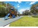 Vibrant playground with slides, climbing structures, and soft turf for safe play at 165 Scrub Jay Way, Davenport, FL 33896
