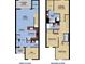 Detailed floor plan showcasing the layout of the first and second floors, including bedrooms, kitchen, and living spaces at 2416 Cabinwood Range Way, Eustis, FL 32726