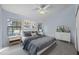 Bedroom with a ceiling fan, two windows, and modern furniture at 2719 Candlewood Ct, Apopka, FL 32703