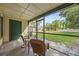 Covered porch with chairs, a view of the backyard, and a door at 2719 Candlewood Ct, Apopka, FL 32703