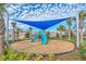 Modern playground with shade cover, slides, and surrounding landscaping for Gathering fun at 369 Ocean Course Ave, Davenport, FL 33896