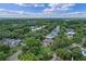 Overhead view of a peaceful residential area with tree-covered streets and well-kept properties at 446 Alberta Dr, Winter Park, FL 32789