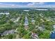 Charming neighborhood featuring tree-lined streets and well-maintained homes, as seen from an aerial perspective at 446 Alberta Dr, Winter Park, FL 32789
