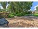 A green front yard with brick walk ways, mature trees, and benches under the Spanish Moss at 446 Alberta Dr, Winter Park, FL 32789