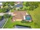 An aerial view of the home showcases a screen-enclosed pool and verdant lawn at 4951 Parkview Dr, St Cloud, FL 34771