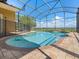 A private screened-in pool with views of the open fields at 4951 Parkview Dr, St Cloud, FL 34771