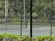 Community tennis court behind a black fence and green hedge, perfect for an active lifestyle at 5564 Slash Pine Ct # 4, Orlando, FL 32811