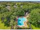 Aerial view showcases community pool surrounded by lounge chairs and tropical plants at 725 Ashworth Overlook Dr # C, Apopka, FL 32712