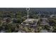 Aerial shot of a property with neighborhood homes surrounded by lush greenery and mature trees, with lake nearby at 901 E Pine St # 2, Orlando, FL 32801