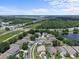 Aerial view of a neighborhood, showcasing pond views, lush greenery and neighborhood landscape at 9319 Marsh Oaks Ct, Orlando, FL 32832