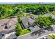 Aerial view of the property showcasing well-manicured lawns, mature trees, and a desirable neighborhood at 1122 Sandstone Run, Sanford, FL 32771
