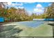 Outdoor tennis court surrounded by lush trees, offering a private recreational space at 1275 Lake Shadow Cir # 13106, Maitland, FL 32751