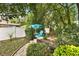 Charming backyard featuring a relaxing lounge area and beautifully landscaped garden at 1453 Maple Leaf Ln, Deland, FL 32724