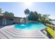 Backyard pool overlooking tropical scenery at 418 Acacia Cir, Port Orange, FL 32127