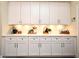 Kitchen boasting generous counter space, pristine white cabinets, under cabinet lighting, and modern hardware at 436 Skyview Pl, Chuluota, FL 32766