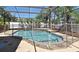 Backyard pool is safely enclosed and surrounded by lush tropical landscaping at 436 Skyview Pl, Chuluota, FL 32766