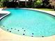 Inviting swimming pool with clear water, tile accents, and convenient steps for easy access at 5096 The Oaks Cir, Orlando, FL 32809