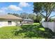 View of the backyard and screened-in pool area at 7819 Canyon Lake Cir, Orlando, FL 32835