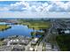 Stunning aerial view of lakefront community with lush green spaces and beautiful blue skies at 8484 Sperry St, Orlando, FL 32827