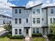 Attractive two-story townhome with blue siding, white accents, and a well-kept lawn at 8484 Sperry St, Orlando, FL 32827