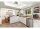 Charming kitchen with granite countertops, stainless steel dishwasher and white cabinets at 1033 Mccully Ct, Oviedo, FL 32765