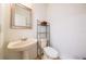 Cozy bathroom features a sleek sink, toilet, and mirrored wall cabinet for a functional design at 14128 Avenue Of The Grvs, Winter Garden, FL 34787