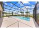 Inviting screened-in pool with lush landscaping, providing a private backyard oasis at 1789 Chatsworth Cir, St Cloud, FL 34771