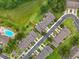 Aerial view of the community, showcasing the pool and well-maintained neighborhood at 2092 Switch Grass Cir, Ocoee, FL 34761