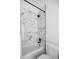 Close up of a shower with modern tile in a remodeled bathroom at 22212 Sw 210Th Ave, Dunnellon, FL 34431