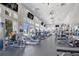 Well-equipped fitness center with modern exercise equipment, multiple televisions, and a view of the pool at 561 Gunston Ct, Davenport, FL 33837