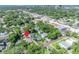 An aerial view pinpointing the home's location within a vibrant neighborhood setting near downtown at 1310 Oregon St, Orlando, FL 32803