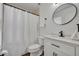 Bathroom with black fixtures and shower at 1310 Oregon St, Orlando, FL 32803