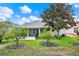 Beautiful backyard with small trees and a screened in lanai offers ample outdoor space at 25105 Laurel Valley Rd, Leesburg, FL 34748