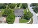Expansive aerial view of a home with a three-car garage, mature trees, and a well-manicured lawn in a desirable neighborhood at 3994 Knott Dr, Apopka, FL 32712