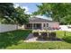 Inviting backyard with a green lawn, patio area, and stylish outdoor furniture, perfect for entertaining at 3994 Knott Dr, Apopka, FL 32712