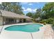 Beautiful in-ground pool in backyard with sliding glass doors to covered patio area at 473 Burnt Tree Ln, Apopka, FL 32712