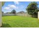 Expansive backyard offers ample green space, a privacy fence, and shade trees for outdoor enjoyment at 5314 Golden Apple Dr, Winter Garden, FL 34787