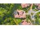 Aerial view of a luxurious home featuring a pool and expansive backyard with soccer goals at 5413 Via Veneto Ct, Sanford, FL 32771